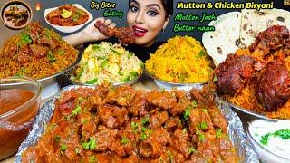 ASMR Eating Spicy Mutton Josh,Chicken Liver Curry Masala,Biryani,Rice Big Bites ASMR Eating Mukbang