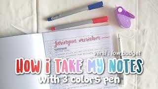 How I Take My Notes with 3 Colors Pen