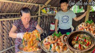 Gỏi Đu Đủ Tôm Lỗ Tai Heo, Cá Hú Kho Tiêu | Thèm Lắm Bữa Cơm Quê Nhà Mẹ Nấu || papaya salad