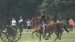 The King's Troop Royal Horse Artillery galloping in Hyde Park