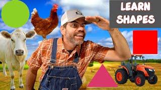 Learn Shapes with Farmer Jason & The Animals! (Educational Kids' Video)