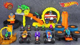 Hot Wheels Collection Unboxing Toy Review ASMR | Hot Wheels Monster Trucks Stunt Tire Play Set