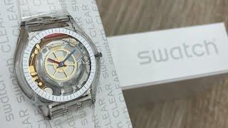 Swatch Clear Clearly Skin SS08K109 (Unboxing) @UnboxWatches