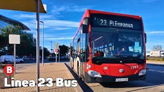 Line 23 Bus - Barcelona, Spain - Complete trip