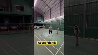 Mr Pankaj Mutha in #Action #badminton #badmintontraining #badmintonlovers #azure #friends #stayfit