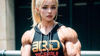 AI LookBook Muscle Girl | Girl Flexing Biceps | Female Biceps | #femalebodybuilder #femalefitness