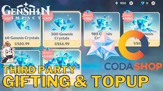 How to Gift & Topup in Genshin Impact using CodaShop