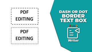 How to add dash or dot border to text box in Zoho Writer