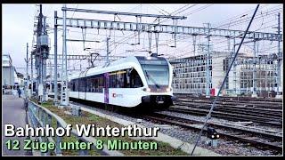 12 Züge unter 8 Minuten beim Bahnhof Winterthur