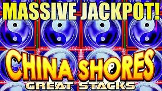 MASSIVE JACKPOT! OMG!!!!! BIGGEST CHINA SHORES WIN OF MY LIFE! Slot Machine (Konami Gaming)