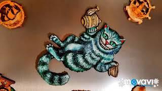 " CHESHIRE CAT " ГЛИНА -   МАГНИТ НА ХОЛОДИЛЬНИК - СВОИМИ РУКАМИ