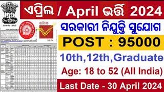 April Month Job Odisha 2024 |  April Month Top 10 Odisha Govt Jobs 2024 | Odisha Job Vacancy 2024