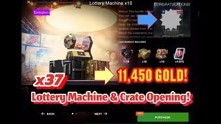 wot Blitz Crate Opening x37 Lottery Machine & Container Opening in 4K! 11,450 Gold! wotb WoT Blitz