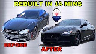 REBUILDING A SALVAGE MASERATI GHIBLI S IN 12 MINUTES ''CAN’T BELIEVE INSURANCE COMPANY TOTALED''