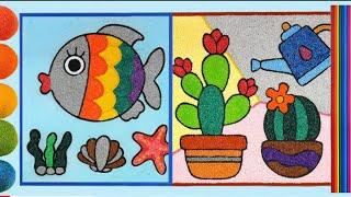 Los Peces para Niños Vídeos Educativos-Cómo Dibujar Un Pez Un Lindo Pez Arcoiris-colorear en español