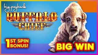 First Spin Bonus, YES!! → BUFFALO CHIEF Slot AWESOMENESS!