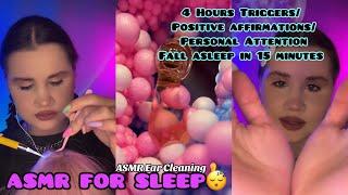 ASMR FOR SLEEP 4Hours sleepy triggers/positive affirmations 