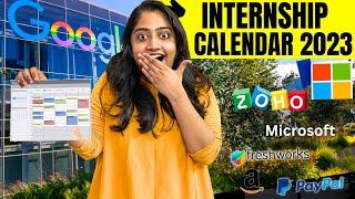 Internship Calendar 2023Get Internships from GOOGLE, MICROSOFT, Zoho & 300+ Companies EASILY