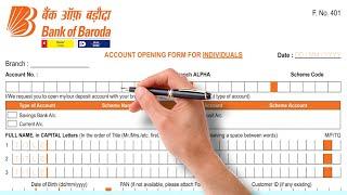 Bank of Baroda खाता खोलने का फार्म कैसे भरे Account Opening Form Fill up BOB | Bob form bhare