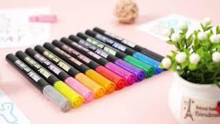 Highlighter Pen Outline Marker for Drawing DIY Double Line Assorted Color