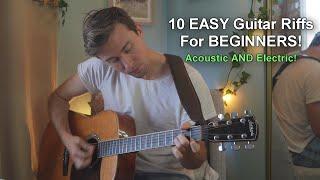 TOP 10 EASY RIFFS For Beginner Guitar Players!