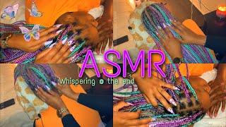 ASMR Knotless Braids Scalp Scratching Pulling Whispering Extra Long Butterfly Nails Mermaid Unicorn