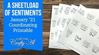 A SheetLoad of Sentiments | January 2021 FREE Sentiment Printable