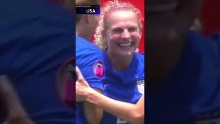 The captain Katie Scott scores the opener for the United States! 