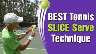 BEST Tennis Slice Serve Technique -  How To Hit Slice Serve in Slow Motion