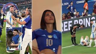 Messi Wife's Antonela Emotional Reaction To Messi Injury And Winning Copa America️