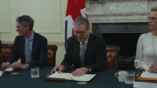 Keir Starmer speaks to business leaders about US tariffs