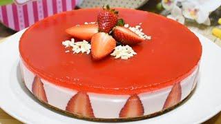  TARTA DE FRESAS Y YOGUR  | Tarta Sin Horno 