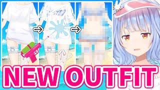 Pekora exposes her new swimsuit by asking chat to splash her water【Hololive/Eng sub】