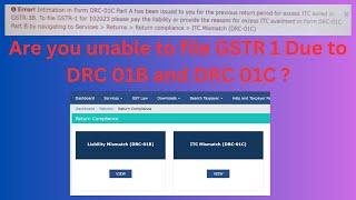 Error of DRC - 01B and DRC 01C at the time of filing GSTR 1 || By Sudhanshu Singh