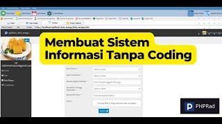 Membuat sistem informasi data warga tanpa coding dengan PHPRad #PHPRad #nocoding