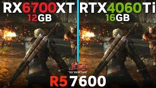 RX 6700 XT vs RTX 4060 Ti 16gb | Ryzen 5 7600 | Tested in 15 games