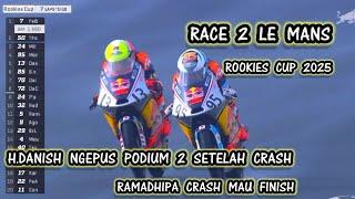 HAKIM DANISH NGEPUSH SETELAH CRASH | RAMADHIPA CRASH GAGAL FINISH | ROOKIES CUP LE MANS RACE 2 2025