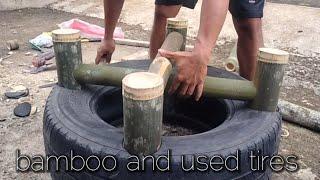 Combination of bamboo and used tires