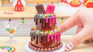 Amazing  Melt Chocolate Cake Decorating Tutorials | How To Make Mini Cake From Melt Chocolate? ASMR