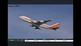 Kalitta Air Boeing 747-4 departing Los Angeles International bound for Travis Air Force Base (SUU)￼