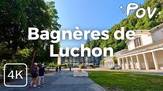 Walking Tour of Bagnères-de-Luchon ️ | Exploring Allée d’Etigny & Thermal Park | POV | 4K