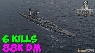 World of WarShips | De Ruyter | 6 KILLS | 88K Damage - Replay Gameplay 4K 60 fpsv