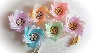 Цветы из лент канзаши / diy satin ribbon flower