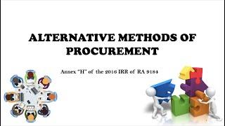 Financial Management in Schools Alternative Modes of Procurement in RA 9184