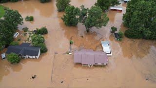 06-08-2022 Sylacauga, AL - Significant Flash Flood - Drone - Homes Businesses - Railroad Washed Out