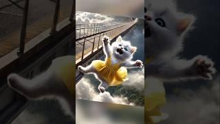 Kitten Falls from Skywalk: Can She Survive?  #cat #catlover #cute #kitten #shorts