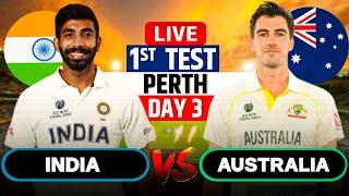 India vs Australia 1st Test Day 3 | Live Cricket Match Today |IND vs AUS Live Match Today #livescore