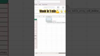 vlookup in 1 min #excel #excelbasics #exceltips @ByteBoostInstitute