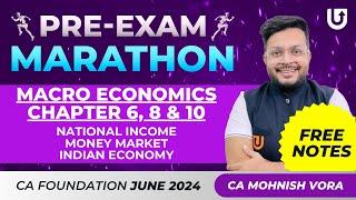 Macro Economics Marathon | Chapter 6, 8 & 10 | CA Foundation June 2024 | CA Mohnish Vora