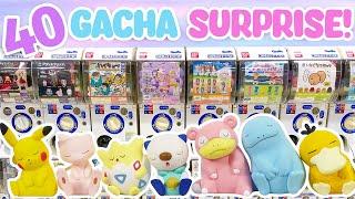 40 Mystery Gacha Capsule Toy Opening | Sanrio | Pokemon | Miniatures | Gashapon